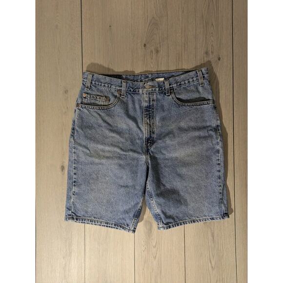 Vintage Y2K Levi’s 505 Blue Red Tab Regular Fit Men's Denim Jean Shorts Size 38 - Picture 1 of 8